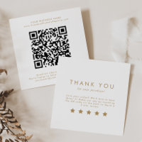 Chic Gold Typography QR Code Leave A Review