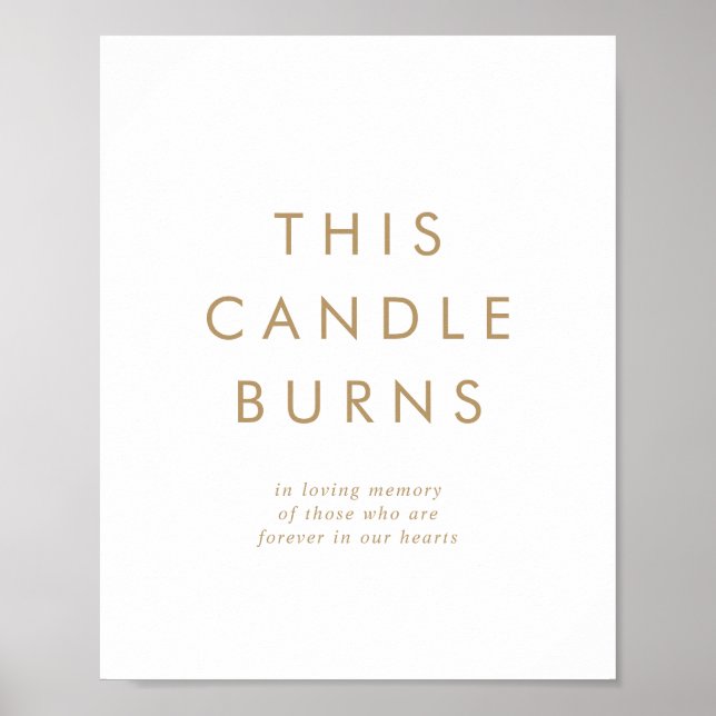 Chic Gold Typography This Candle Burns Wedding Poster (Front)