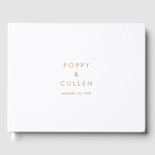 Chic Gold Typography Wedding Guest Book