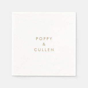 Chic Gold Typography Wedding Napkins