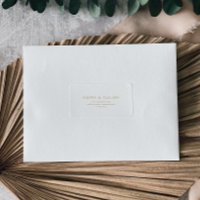 Chic Gold Typography Wedding RSVP Address Labels