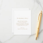 Chic Gold Typography Wedding Wishing Well Card<br><div class="desc">This chic gold typography wedding wishing well card is perfect for a modern wedding. The simple design features classic minimalist gold and white typography with a rustic boho feel. Customisable in any colour. Keep the design minimal and elegant, as is, or personalise it by adding your own graphics and artwork....</div>