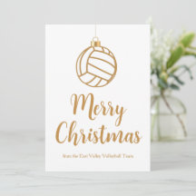 Chic Gold Volleyball Merry Christmas Custom