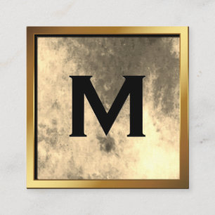 Chic Gold Watercolor with Monogram Square Business Card