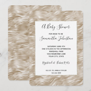 Chic Gold Wavy Stripes Baby Shower Invitation
