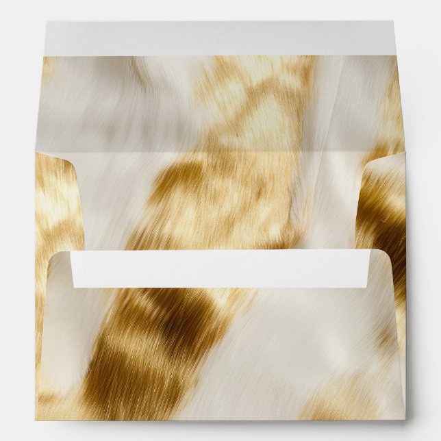 Chic Gold White Cowhide Western  Envelope (Back (Bottom))