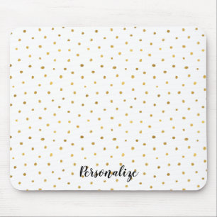 Chic Gold White Dots Mouse Mat