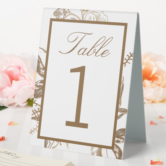 Chic Gold & White Faux Metal Floral Photo Wedding (In SItu (Wedding))