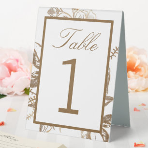 Chic Gold & White Faux Metal Floral Wedding