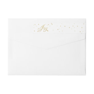 Chic Gold & White Joy Christmas Holiday Wrap Around Label