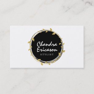 Chic Gold Wreath STYLIST Business Card