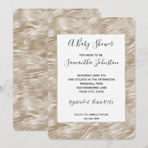 Chic Gold Zebra Print Baby Shower Invitation