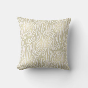 Chic Gold Zebra Print Cushion