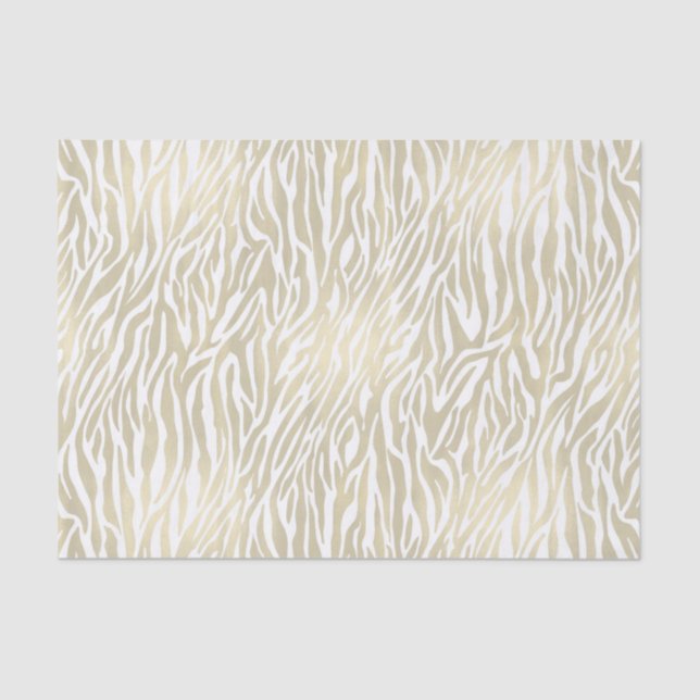 Chic Gold Zebra Print Tissue Paper (Front)