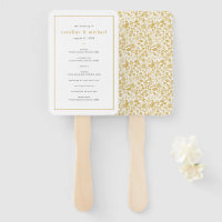 Chic Golden Ditzy Floral Wedding Program