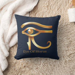 Chic Golden Eye Of Horus , Egyptian hieroglyphs Cushion