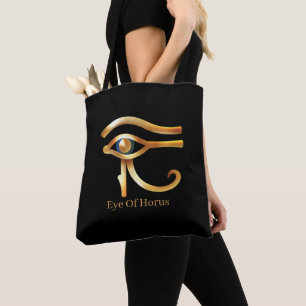 Chic Golden Eye Of Horus , Egyptian hieroglyphs  Tote Bag