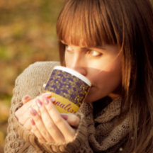 Chic Golden Flowers purple pattern | personalised