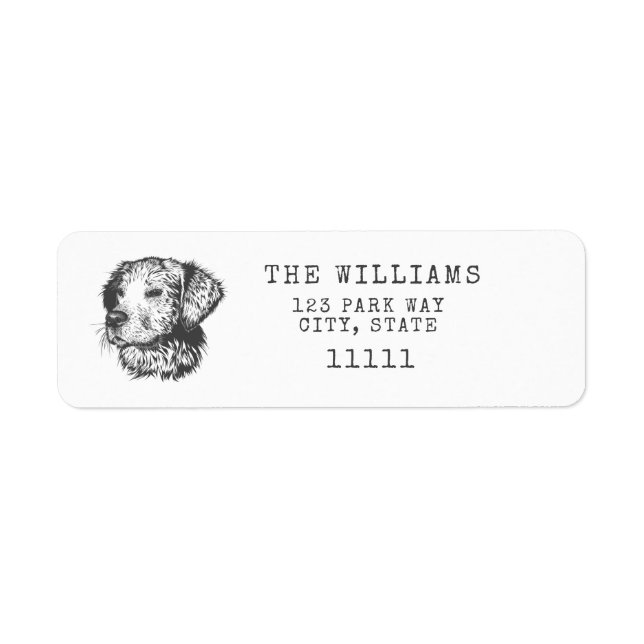 Chic Golden Retriever Return Address Labels (Front)
