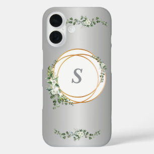 Chic Golden Rings with Bold Floral Accents iPhone 16 Case