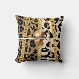 Chic Golden Wild Luxurious stylish Girly Bday Cushion