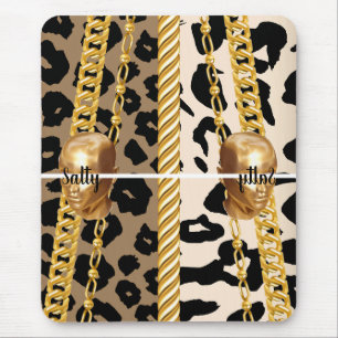 Chic Golden Wild Luxurious stylish Girly Bday Mouse Mat