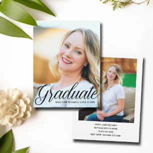 Chic Graduate 2025 Senior Full Photo Graduation Announcement