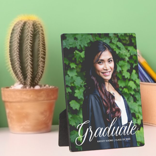 Chic Graduate Photo 2025 Graduation Keepsake Gift Plaque (Creator Uploaded)