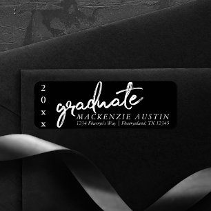 Chic Graduate   Simple White Brush Script