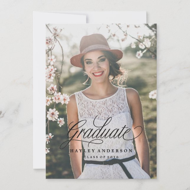 CHIC GRADUATION INVITATION baby pink (Front)