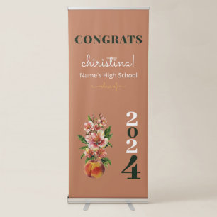 Chic Graduation Party Class Of 2024 Peach Banner