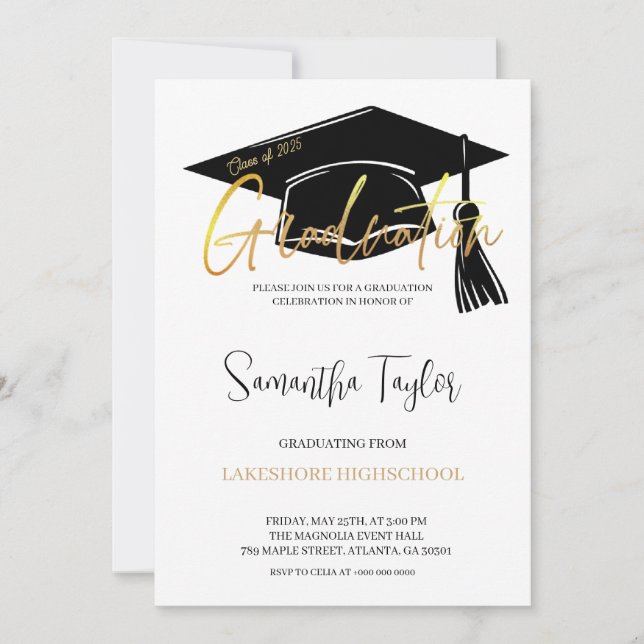 Chic Graduation Party Invitation (Front)