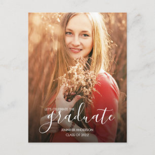 Chic Graduation Party Photo  Invitation Postcard