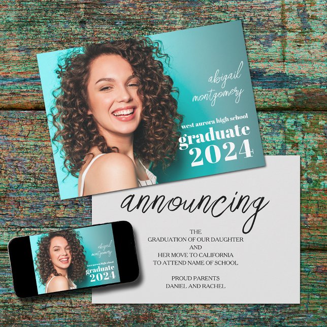 Chic Graduation Photo Announcement (Photo graduation announcements)