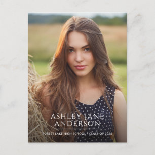 Chic Graduation Photo Announcement Postcard