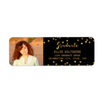 Chic Graduation Photo Faux Gold Foil Confetti