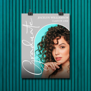 Chic Graduation Script Arch Photo Poster