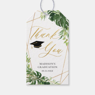 Chic Graduation Tropical Greenery Geometric Favour Gift Tags
