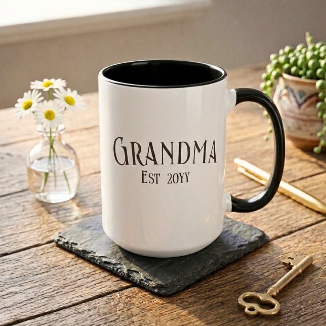 Chic Grandma Established Personalise Name Year Mug (Creator Uploaded)