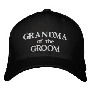 Chic Grandma of the Groom black and white wedding Embroidered Hat