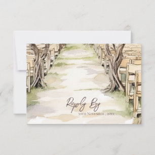 Chic Grapevine-Inspired Winery Rustic Wedding RSVP Card