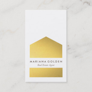 Chic Graphic Gold Real Estate Agent Business Card