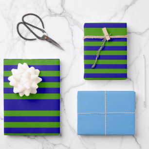 Chic Grass Green and Blue Hues Wrapping Paper