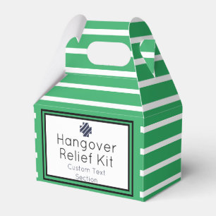 Chic Green and Navy  Hangover Relief Kit Favour Bo Box