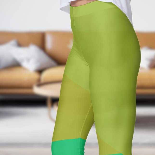 Chic Green Angles Leggings (Chic Green Angles Leggings)