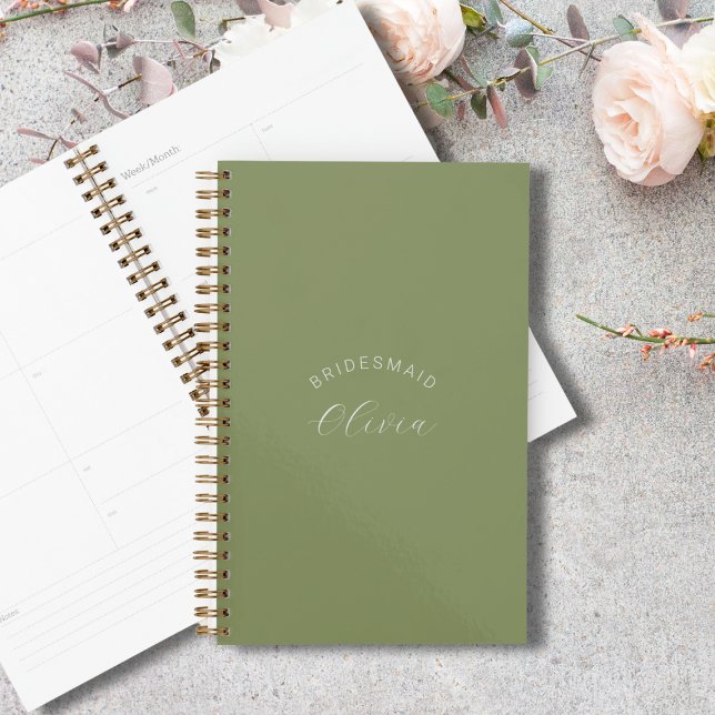 Chic Green Bridesmaid Custom Wedding Planner (Creator Uploaded)