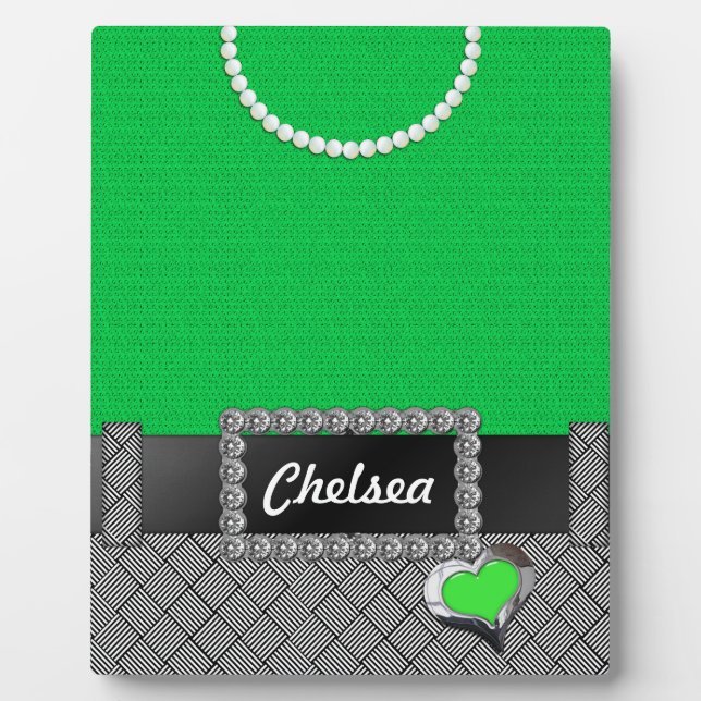 Chic Green Dress Plaque (Front)
