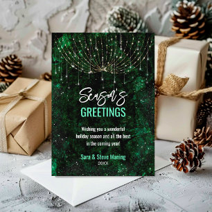 Chic green glitter Christmas lights new year 