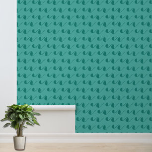 Chic Green Pattern Accent Wallpaper