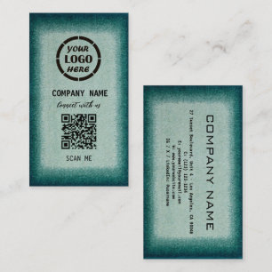 Chic Green Professional Design Modern QR Code  Bus Business Card